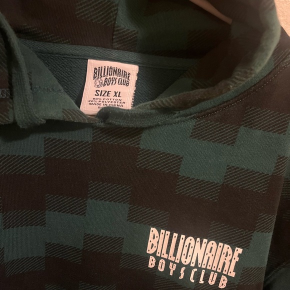 Billionaire‎ Boys Club Checkered Green and Black Hoodie - Picture 2 of 4
